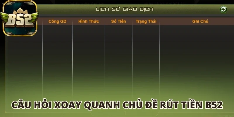 Câu hỏi xoay quanh chủ đề rút tiền B52 club