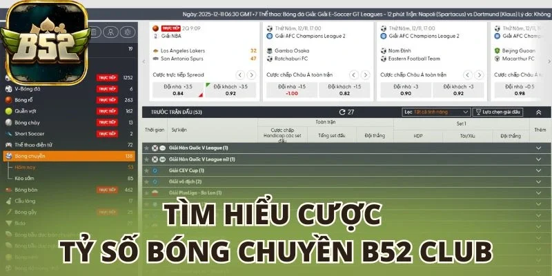 Tìm hiểu cược tỷ số cá cược bóng chuyền B52 club