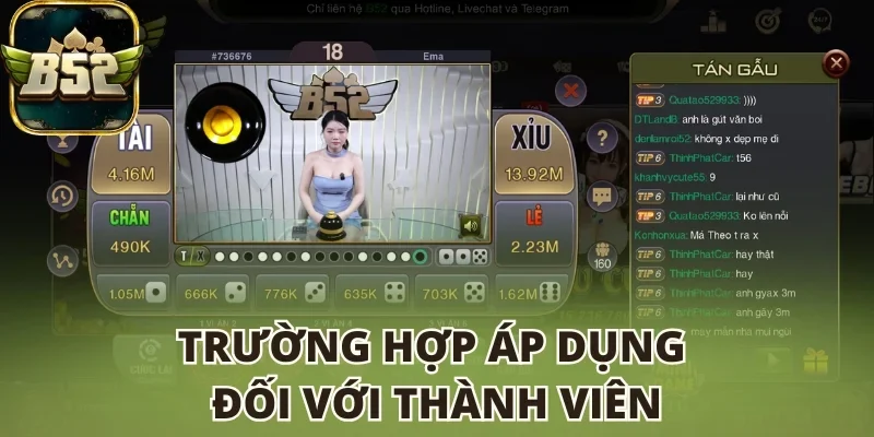 Trường hợp áp dụng đối với thành viên