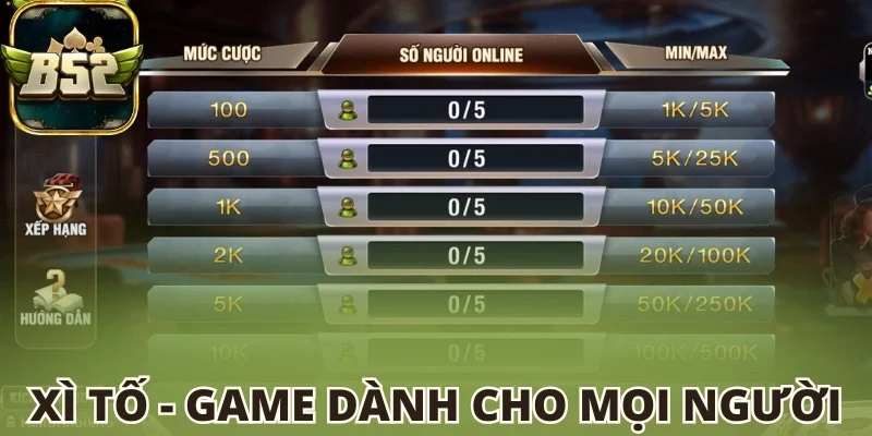 Xì tố - Game dành cho mọi người chơi